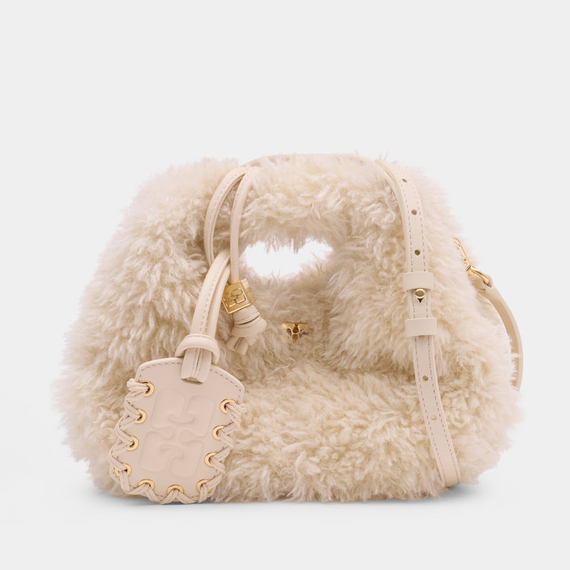 Sac À Main Mini Fur - Ganni - Synthétique - Blanc
