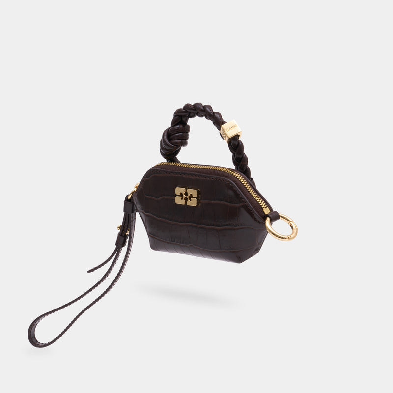 Sac À Main  Bou Nano Croco - Ganni - Synthétique - Marron