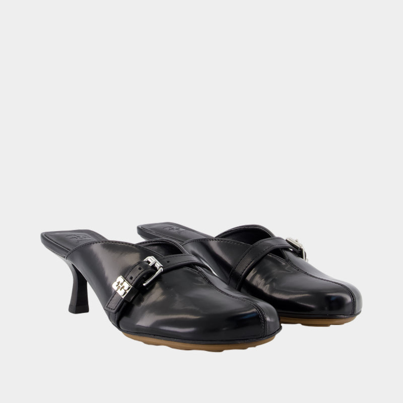 Sandales Sue Heeled - Ganni - Cuir - Noir
