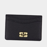 Porte-Carte Bou Grained Gold - Ganni - Synthétique - Noir