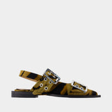 Ballerines Feminine Buckle Zebra - Ganni - Coton - Beige