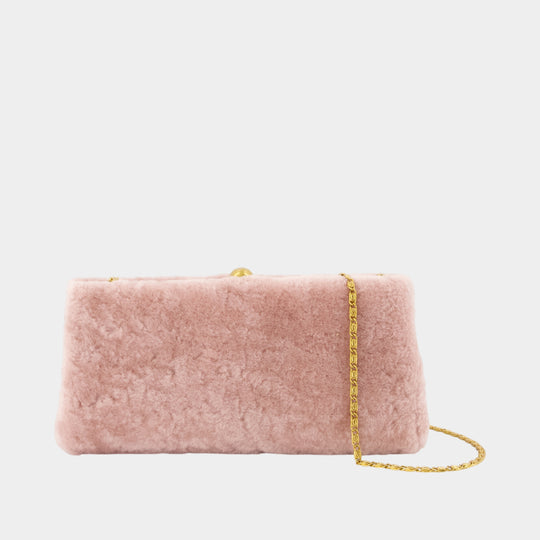 Pochette Ellon Shearling - By Malene Birger - Cuir - Rose