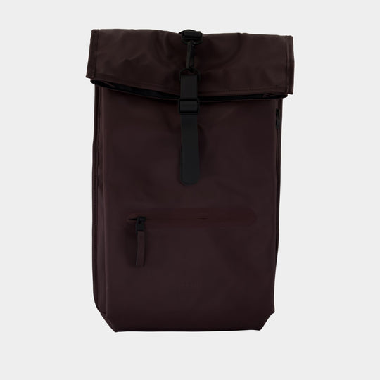 Sac À Dos Rolltop Rucksack W3 - RAINS - Synthétique - Bordeaux