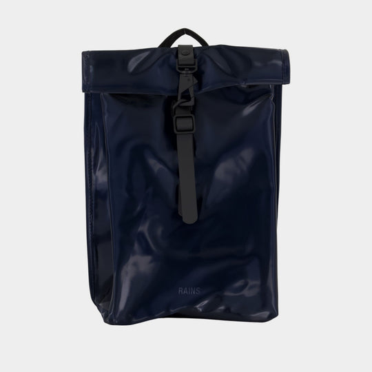 Sac À Dos Rolltop Rucksack Mini W3 - RAINS - Synthétique - Bleu