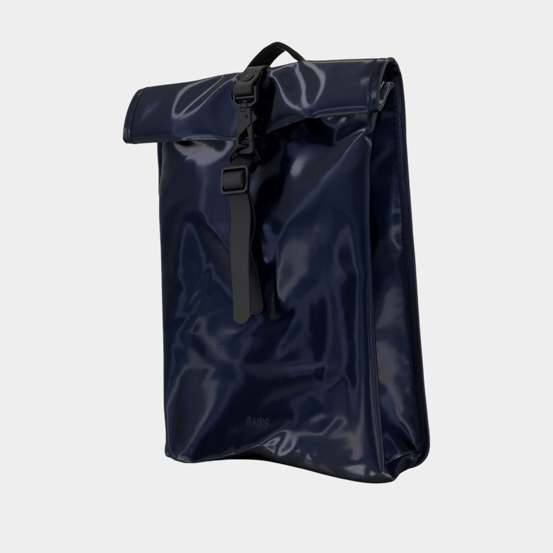 Sac À Dos Rolltop Rucksack Mini W3 - RAINS - Synthétique - Bleu