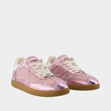 Sneakers Crinkle Metallic - Ganni - Synthétique - Rose