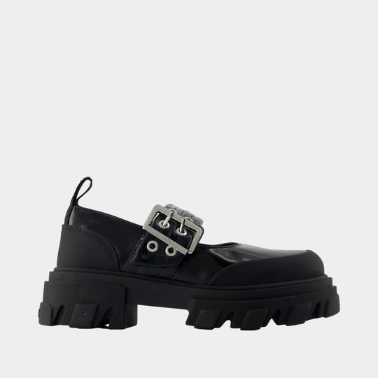 Ballerines Cleated Box - Ganni - Synthétique - Noir