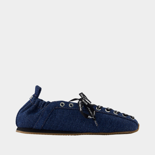 Ballerines Lace Up Sporty - Ganni - Synthétique - Bleu