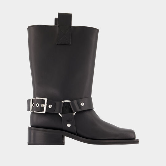 Bottines Mid Shaft - Ganni - Synthétique - Noir