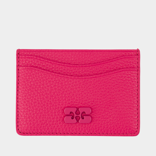 Porte-Carte Bou - Ganni - Synthétique - Rose