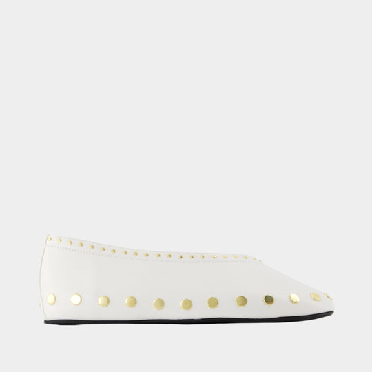Ballerines Jenny - Ganni - Coton - Blanc