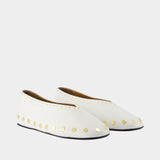Ballerines Jenny - Ganni - Coton - Blanc