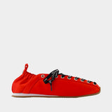 Ballerines Lace Up Sporty - Ganni - Synthétique - Rouge