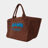Cabas Xxl Beach Resort - Ganni - Coton - Marron