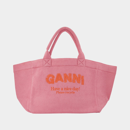 Cabas Xxl Beach Resort - Ganni - Polyester - Rose
