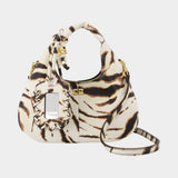 Sac À Main Hobo Mini Zebra - Ganni - Synthétique - Ivoire