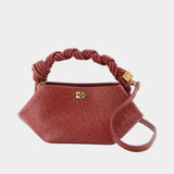 Sac À Main Bou Mini Ostrich - Ganni - Synthétique - Bordeaux