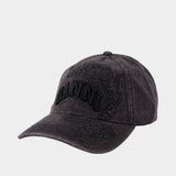 Casquette Washed Embroidery - Ganni - Coton - Noir