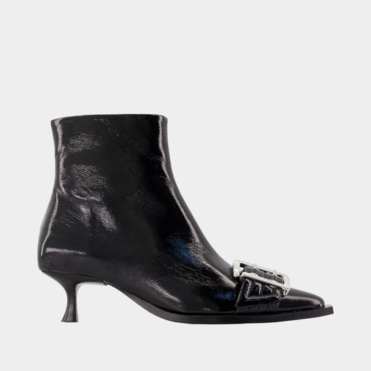 Bottines Buckle Low - Ganni - Coton - Noir