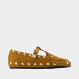 Ballerines Mary Jenny Studs - Ganni - Synthétique - Kaki