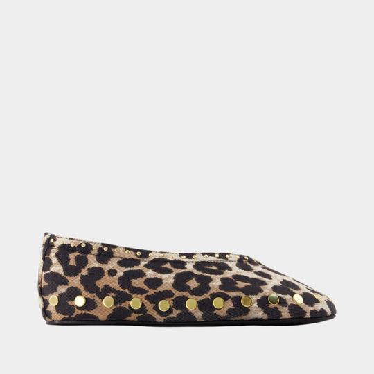 Ballerines Jenny - Ganni - Coton - Léopard