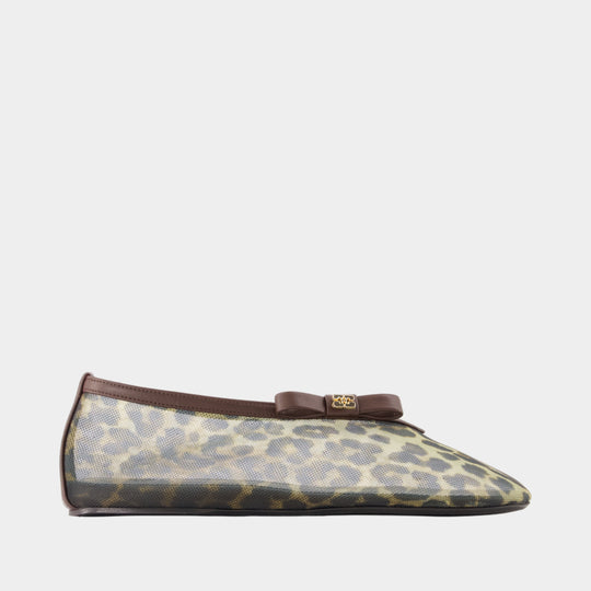 Ballerines Jenny Mesh Bow - Ganni - Nylon - Ivoire