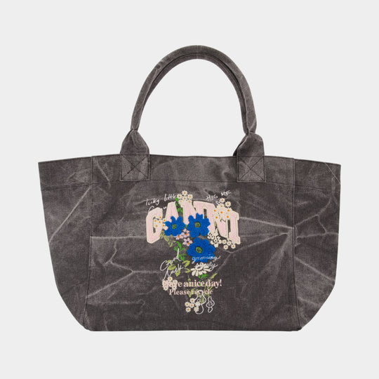 Cabas Medium Trapeze Easy - Ganni - Coton - Gris
