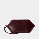 Pochette Bou Make Up - Ganni - Synthétique - Bordeaux