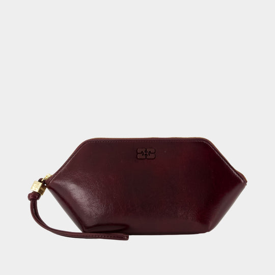 Pochette Bou Make Up - Ganni - Synthétique - Bordeaux