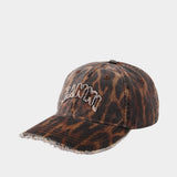 Casquette Ocelot Leopard - Ganni - Coton - Marron