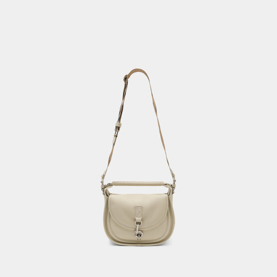 Sac À Bandoulière Small B-Clip Messenger - Burberry - Cuir - Blanc