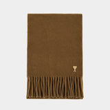 Écharpe Ami De Coeur Patch - AMI Paris - Laine - Marron