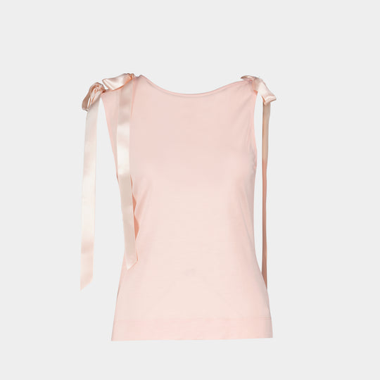 Tank Top Bow Ribbon Tail - Simone Rocha - Synthétique - Rose