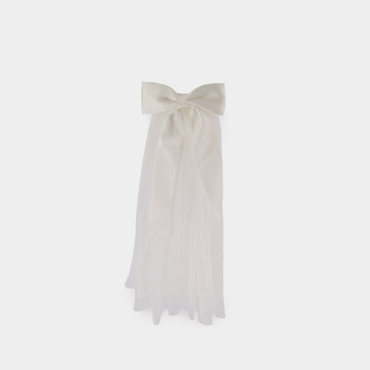 Barrettes Bow Embellished Veil - SELF PORTRAIT - Synthétique - Blanc