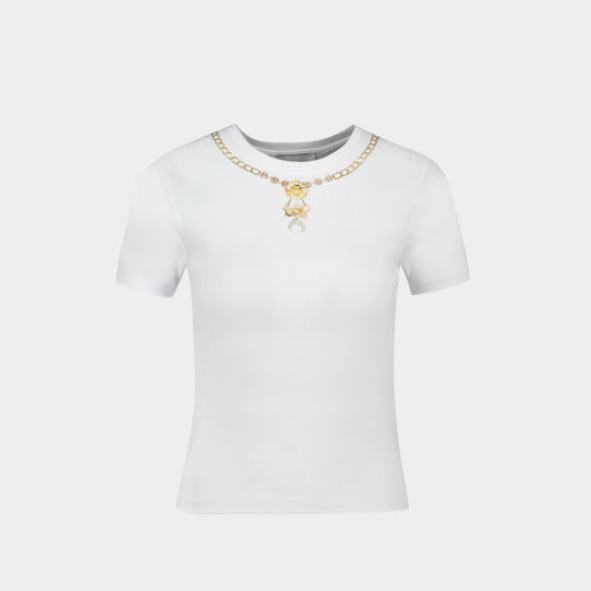 T-Shirt Trompe L'oeil Jewelry - Marine Serre - Coton - Blanc