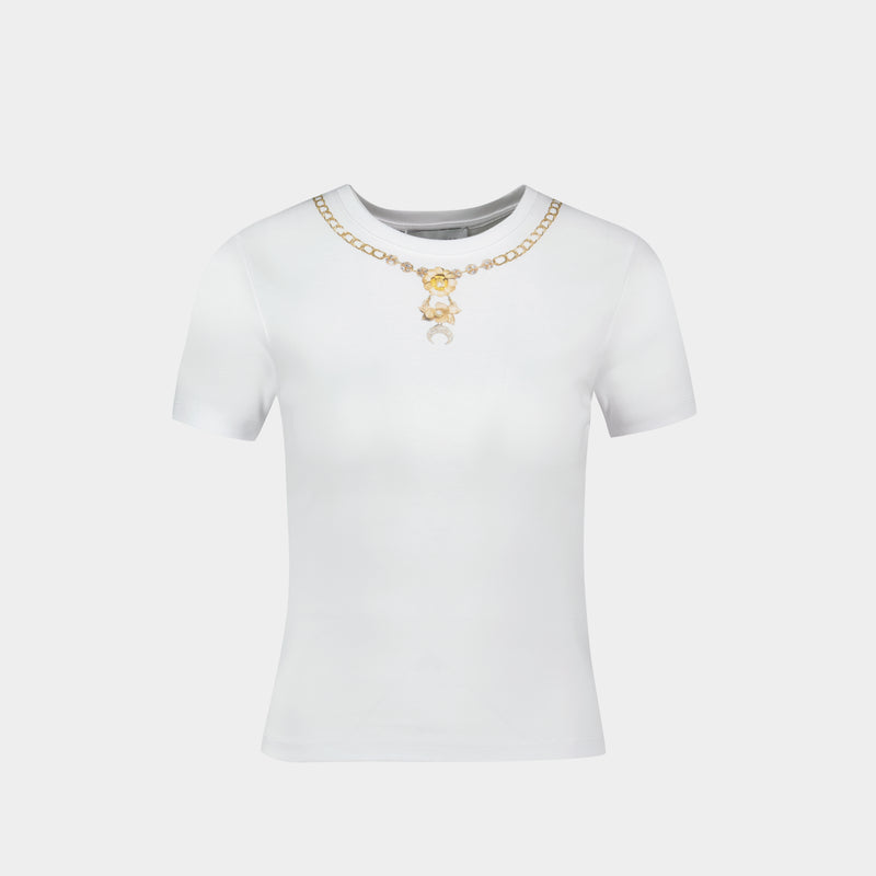 T-Shirt Trompe L'oeil Jewelry - Marine Serre - Coton - Blanc