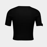 T-Shirt Buckle - Courreges - Viscose - Noir