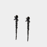 Boucles D'oreilles Petite Bow Drip - Simone Rocha - Crystal - Noir