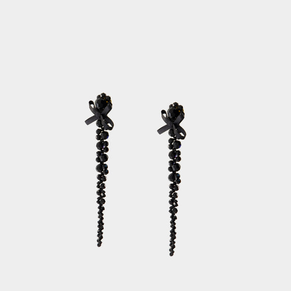 Boucles D'oreilles Petite Bow Drip - Simone Rocha - Crystal - Noir