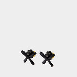 Boucles D'oreilles Petite Daisy - Simone Rocha - Crystal - Noir