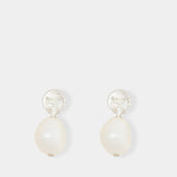 Boucles D'oreilles Pearl Crystal - Simone Rocha - Perles - Ivoire