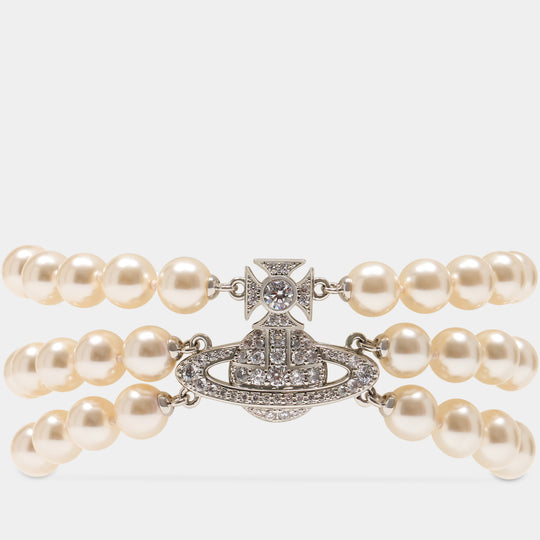 Collier Graziella Three Row Pearl - Vivienne Westwood - Métal - Ivoire