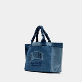 Cabas Xxl Trapeze - Ganni - Coton - Bleu