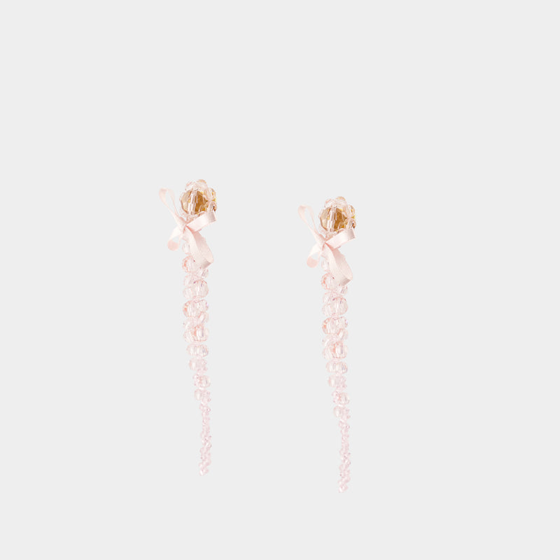 Boucles D'oreilles Petite Bow Drip - Simone Rocha - Crystal - Rose