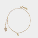 Bracelet Pave' Skull - Alexander McQueen - Métal - Doré