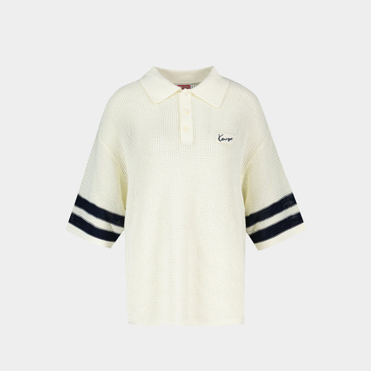 Polo Crochet - Kenzo - Coton - Blanc
