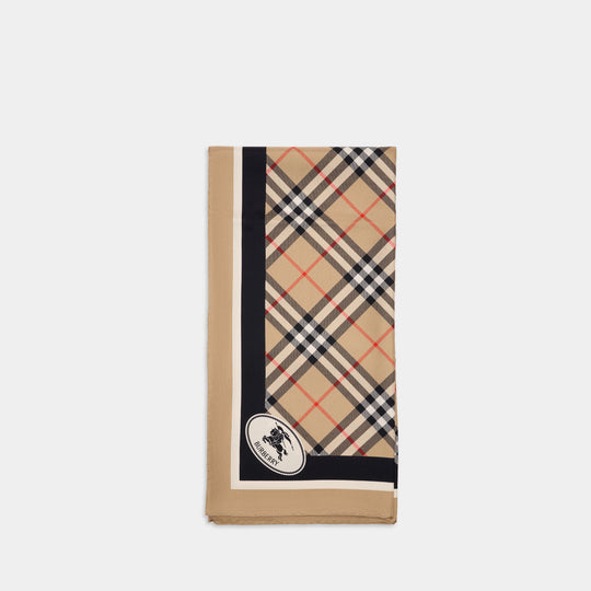 Écharpe Medium Check - Burberry - Soie - Beige