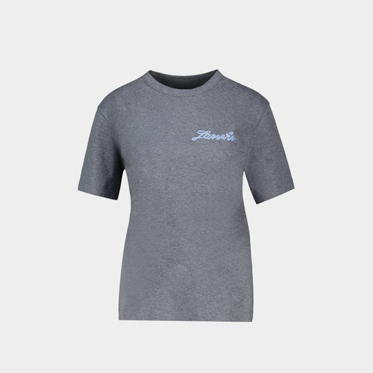 T-Shirt Petit Logo - Lanvin - Coton - Gris