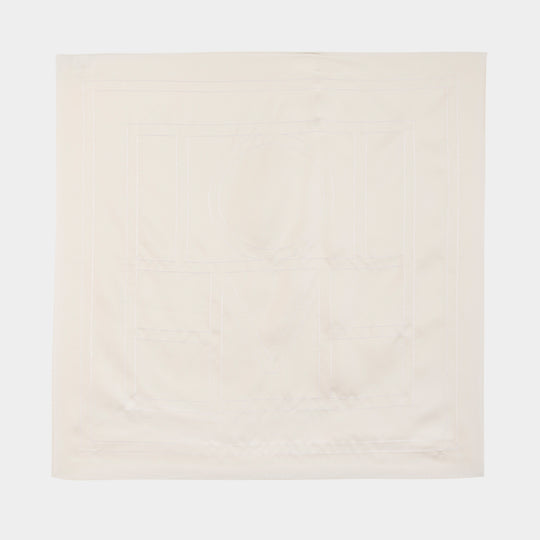 Écharpe Embroidered Monogramme - TOTEME - Soie - Beige
