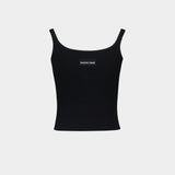 Tank Top Moon Logo Ribbed Jersey - Marine Serre - Maille - Noir